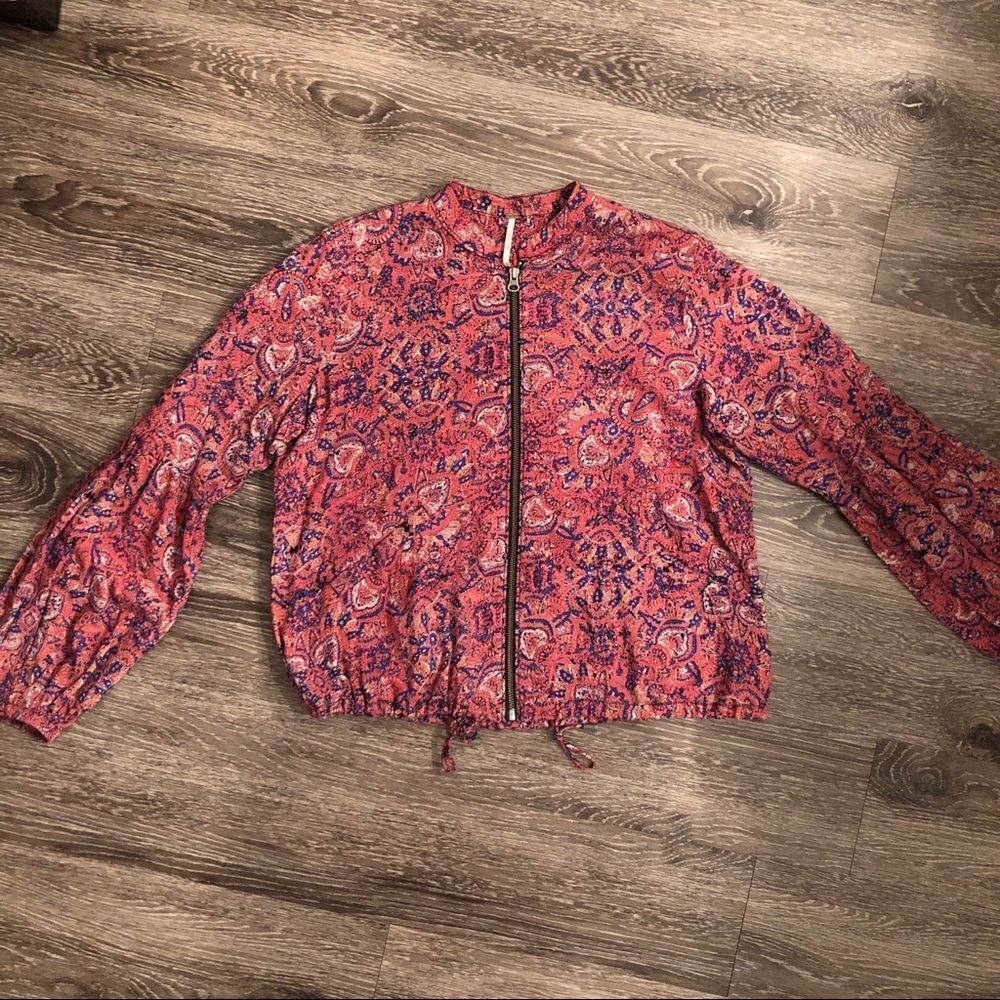 Free people paisley balloon sleeve jacket